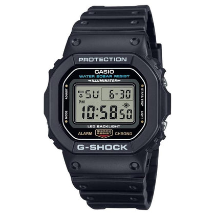 Casio G-Shock reloj digital clásico para hombre con alarma, cronómetro y resistencia al agua, modelo DW5600UE-1V