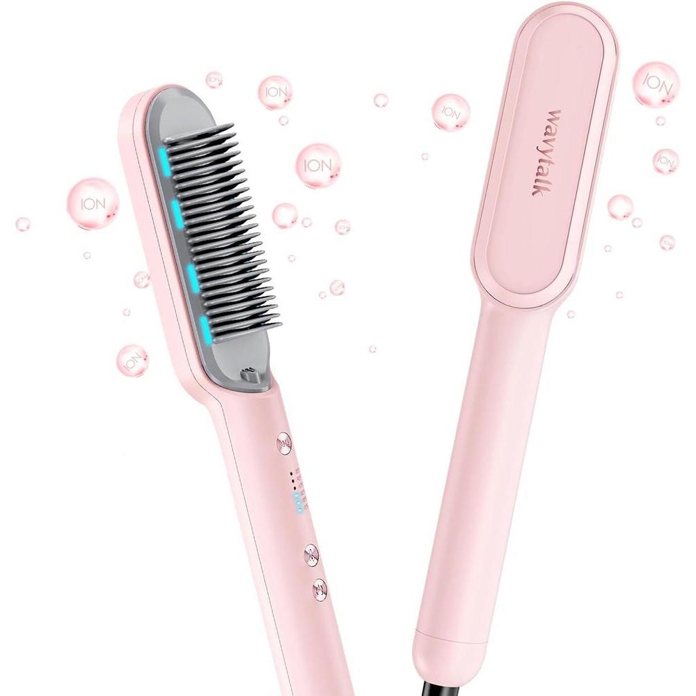 Cepillo alisador de cabello Wavytalk, peine iónico, antiquemaduras
