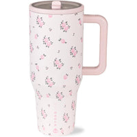 HydroJug Traveler - Botella reutilizable con popote abatible, resistente a fugas y de acero inoxidable con base de goma