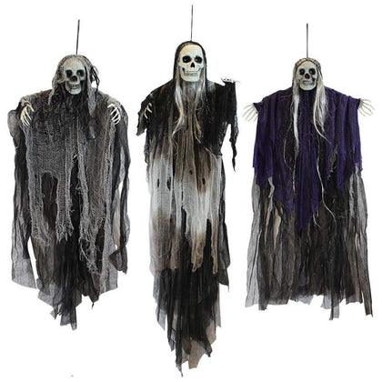 JOYIN decoraciones colgantes de esqueletos de Halloween, paquete de 3, brazos ajustables y material duradero para exteriores