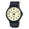 Reloj analógico para hombre Casio MW240 con visor de fácil lectura, correa de tela y batería de larga duración para precisión diaria
