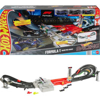 Circuito Hot Wheels Fórmula 1 Grand Prix con 3 Coches a Escala 1:64 y Booster Motorizado
