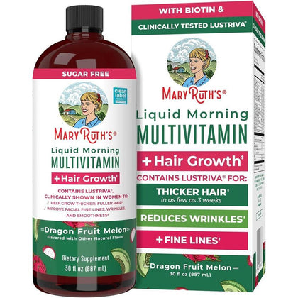 Multivitamínico Líquido MaryRuth's para Crecimiento de Cabello y Cuidado de Piel, con Biotina y Lustriva