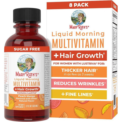 Multivitamínico líquido MaryRuth's con Biotina 10000mcg para el crecimiento del cabello, probado clínicamente en mujeres