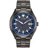 Citizen Reloj Eco-Drive Weekender para hombre en acero inoxidable IP negro, esfera azul, modelo AW1147-52L