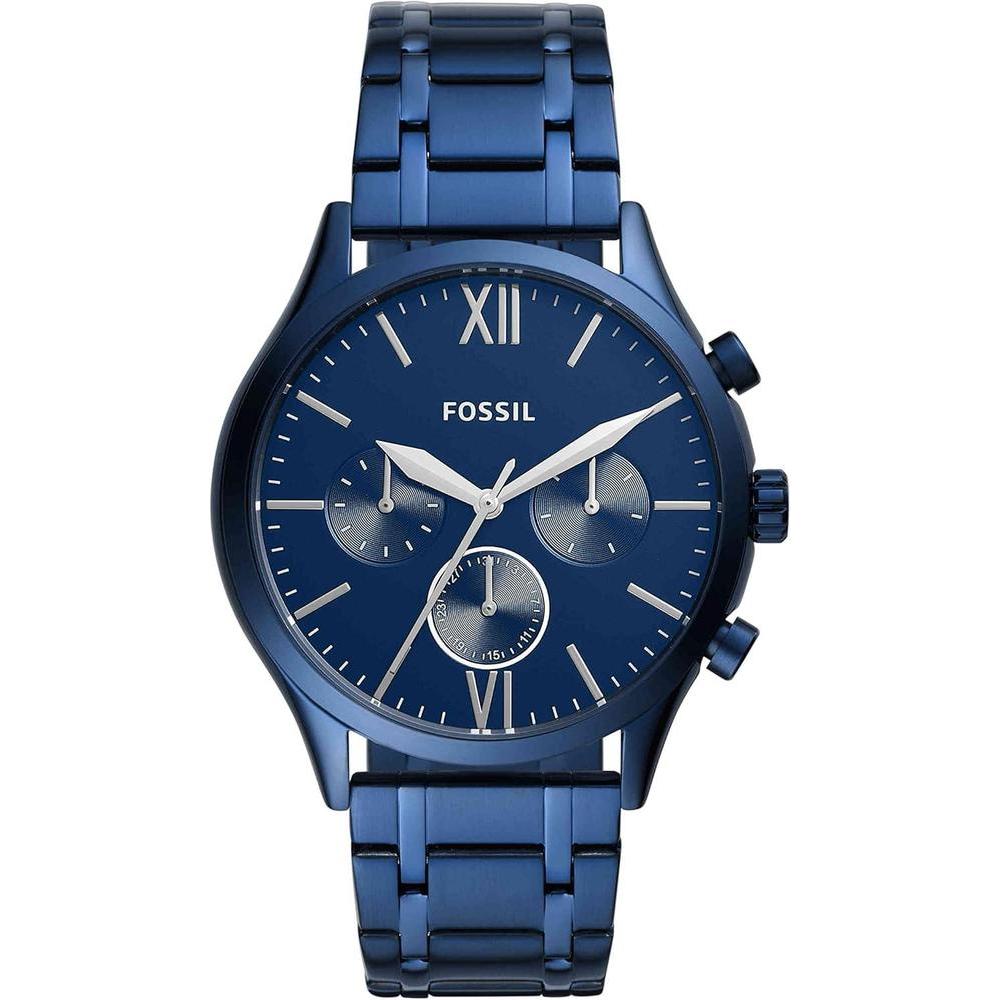 Reloj Fenmore de acero inoxidable azul marino con función múltiple y diseño moderno