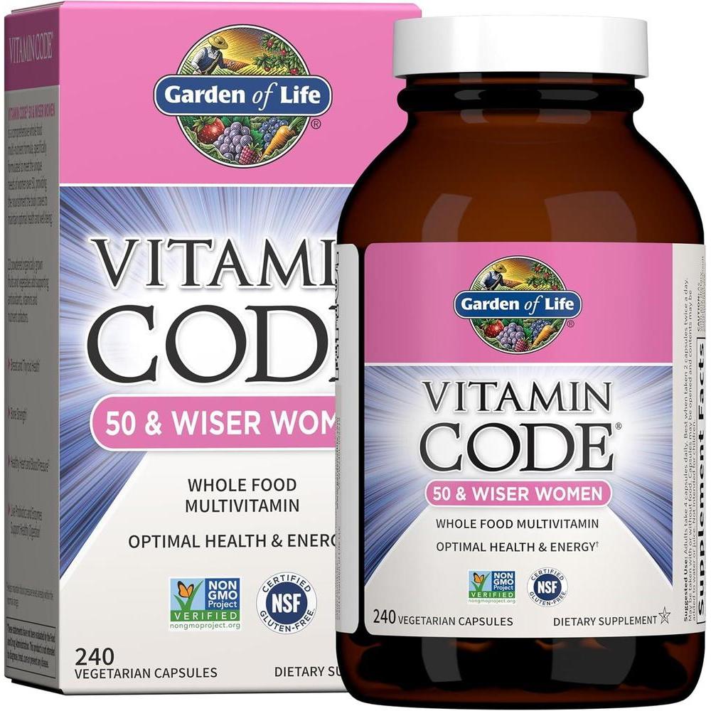 Suplemento multivitamínico vegetariano para mujeres mayores de 50 años con probióticos de Garden of Life