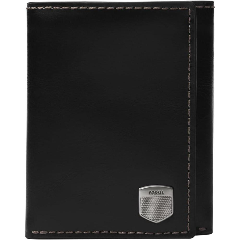 Billetera Trifold de cuero Fossil para hombre con múltiples compartimentos para tarjetas, billetes e identificación