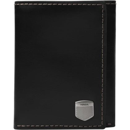 Billetera Trifold de cuero Fossil para hombre con múltiples compartimentos para tarjetas, billetes e identificación