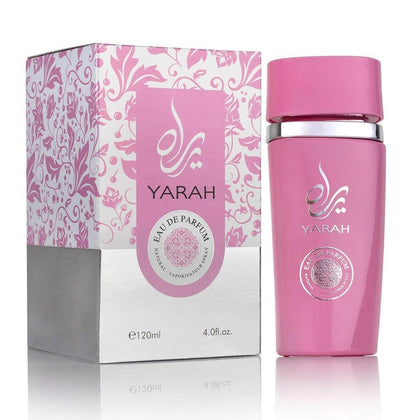 SAADAH Yarah Eau De Parfum para Mujer 4.0 Fl.oz, 120ml Perfume Oriental Vainilla Gourmand, Orquídea Dulce, Mandarina, Frutas Tropicales, Vainilla, Musk y Sándalo, Fragancia de Lujo Polvosa de Larga Duración