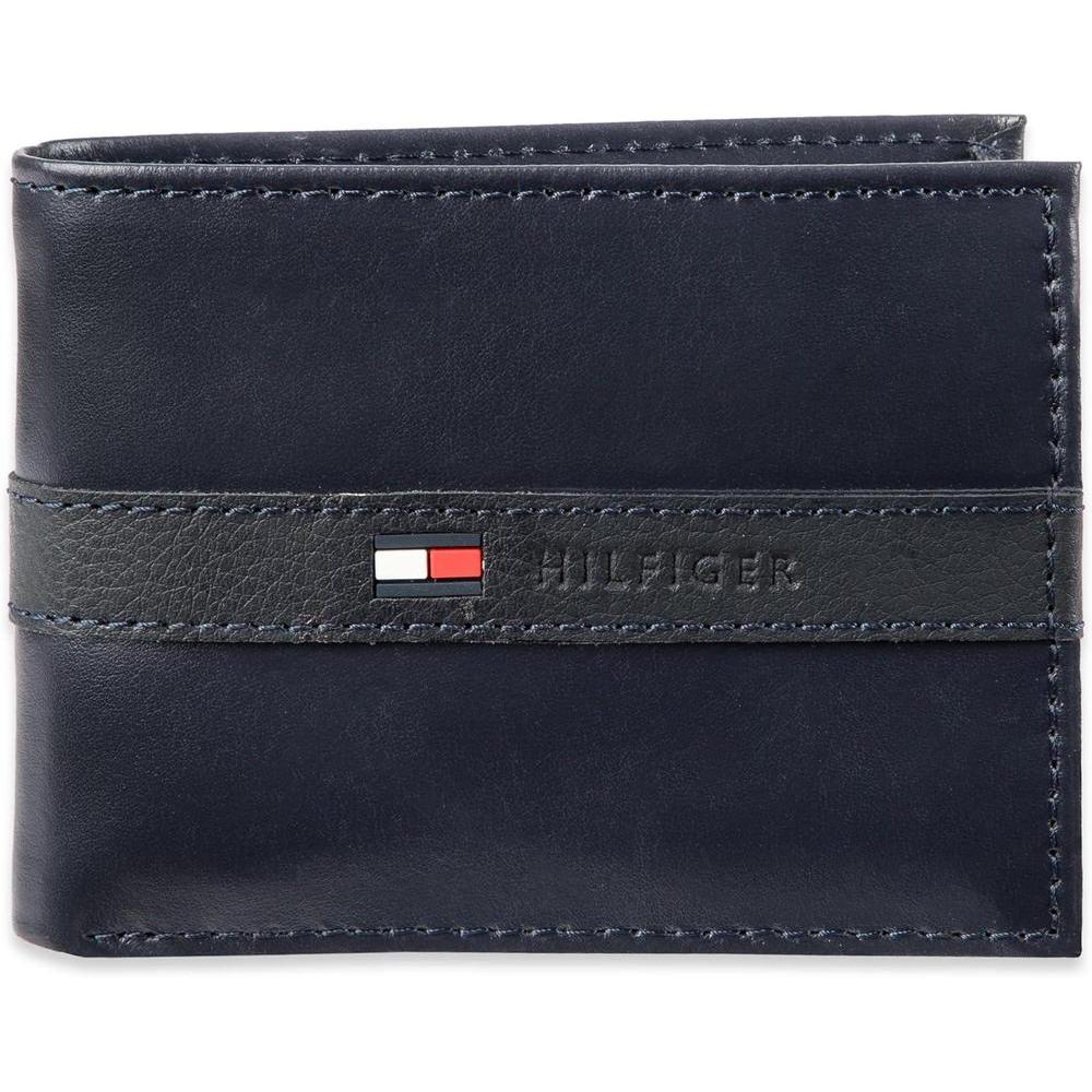 Billetera Tommy Hilfiger para hombre diseño clásico de cuero auténtico