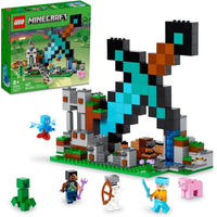 LEGO Minecraft The Sword Outpost 21244 con Creeper, Guerrero, Cerdo, Esqueleto para Aventuras Inspiradas en Videojuegos
