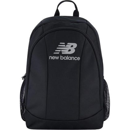 Mochila New Balance para laptop, ideal para viajes, con diseño elegante y múltiples compartimentos, color negro