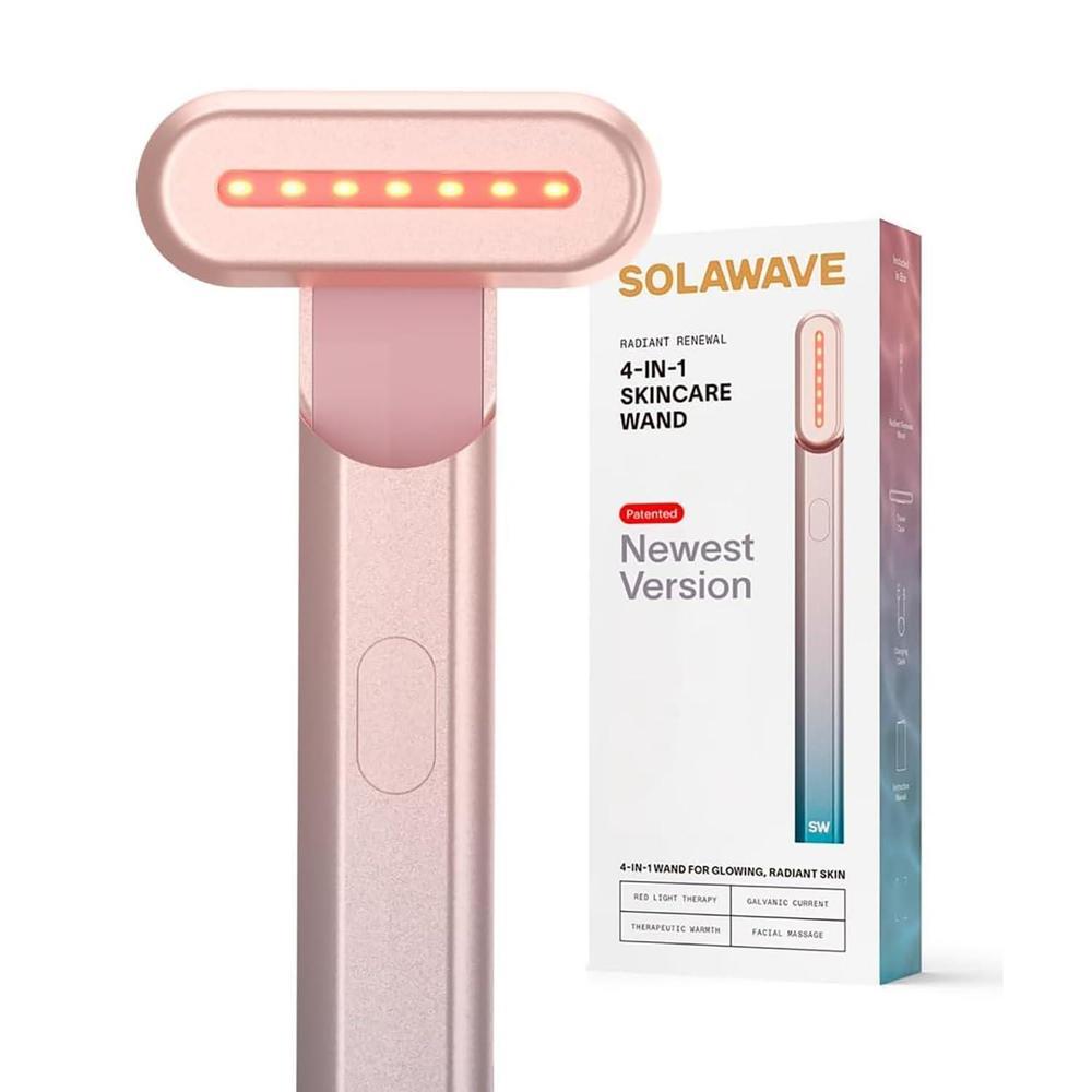 Solawave Varita 4 en 1 para Cuidado Facial - Combina Luz Roja, Masaje, Corriente Galvánica y Calor Terapéutico