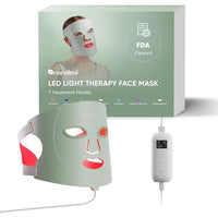 Nanoleaf máscara facial LED terapia luz roja y azul, aprobada por la FDA con 7 modos tratamiento y dispositivo NIR