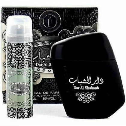 Ard Al Zaafaran Dar Al Shabab, Juego de 2 piezas, Eau de Parfum y Deo Spray, fragancia oriental unisex