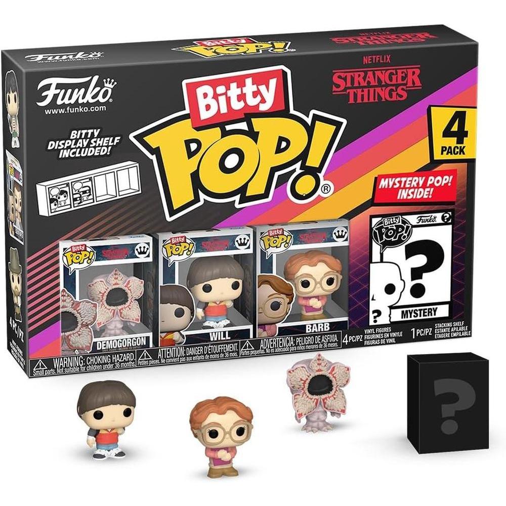 Funko Pop Bitty: Stranger Things - Demogorgon, Will, Barb y figura sorpresa coleccionable, estilo puede variar