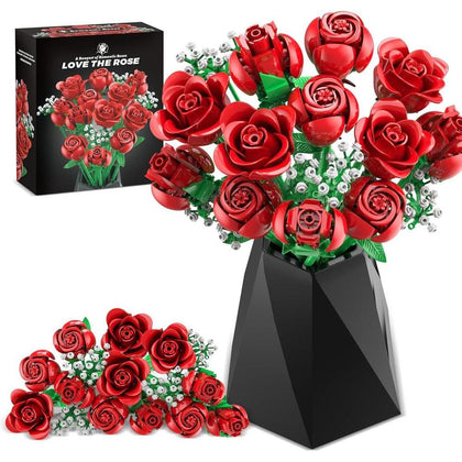 Juego de 960 flores artificiales colección botánica para decoración del hogar y regalos ideal para San Valentín y cumpleaños