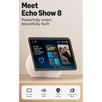 Echo Show 8 de Amazon, pantalla HD con audio espacial y control de Smart Home, color blanco