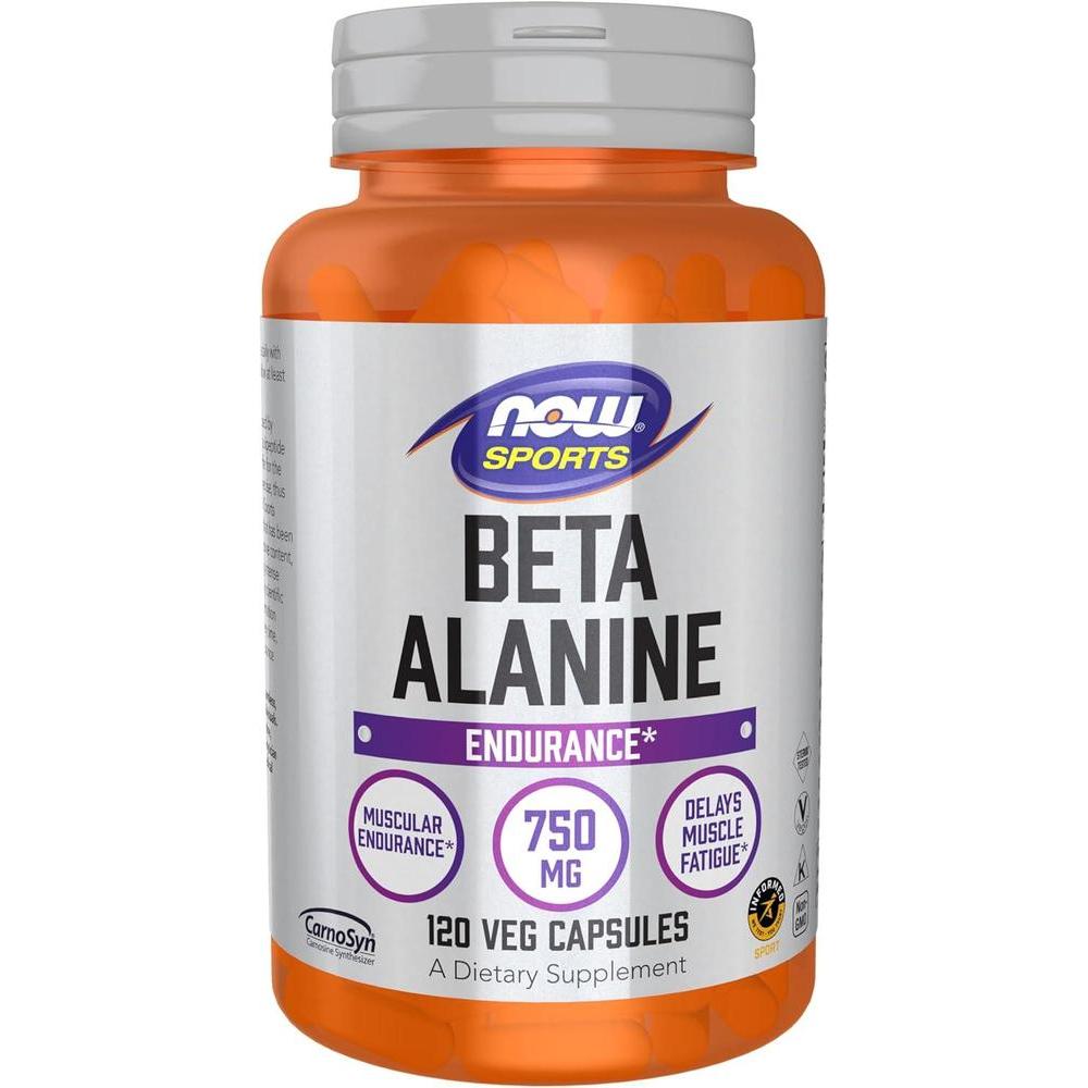 Beta-Alanina NOW Foods retrasa la fatiga muscular, mejora la resistencia, 120 cápsulas veganas
