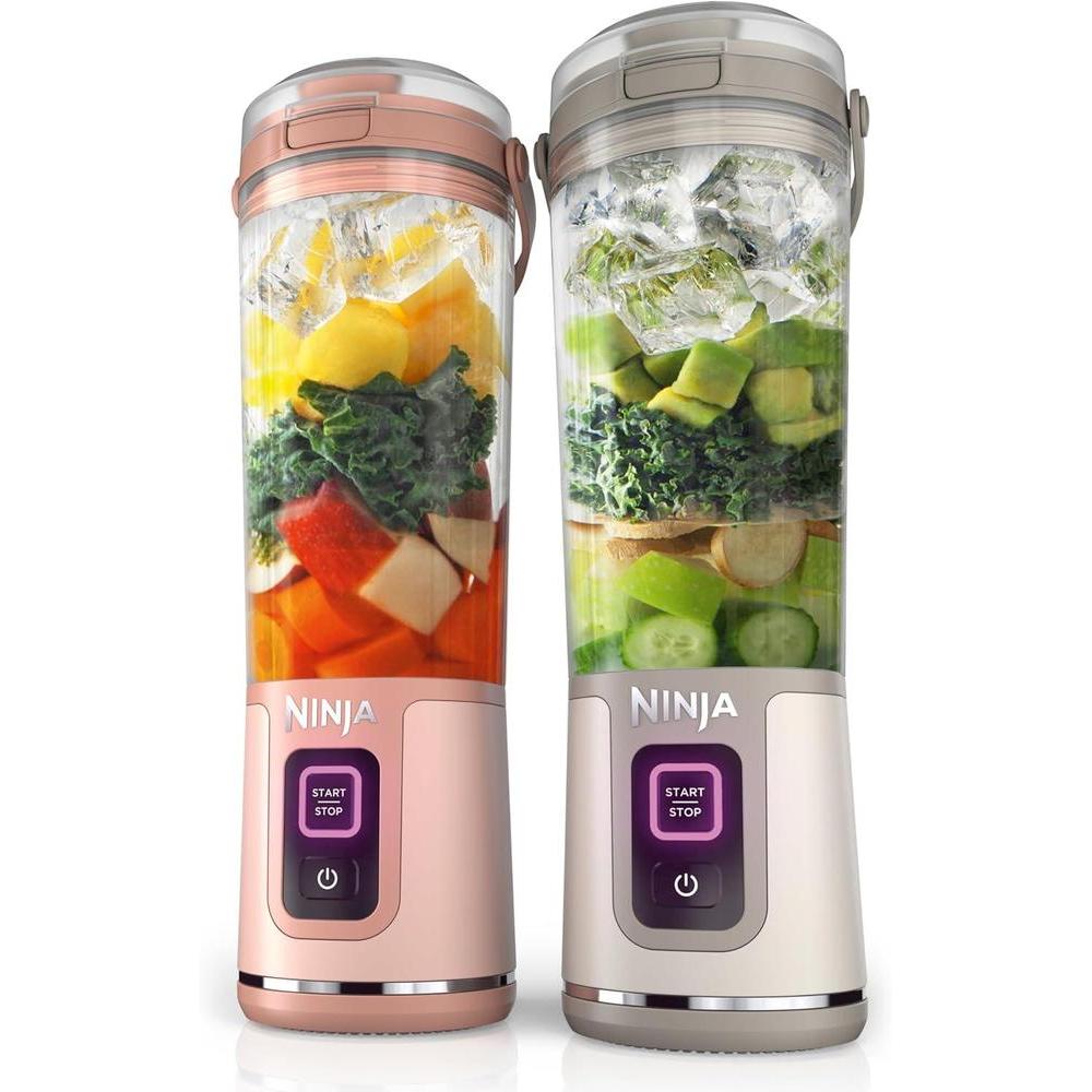 Ninja BC155PS Blast - Licuadora portátil inalámbrica con tapa a prueba de fugas, boquilla para sorbos y componentes aptos para lavavajillas