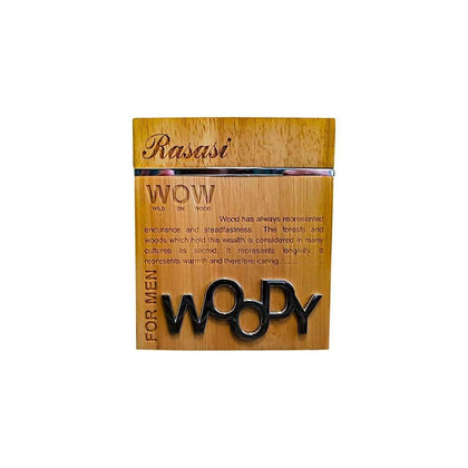 RASASI Wow Woody para hombre EDP - Eau de Parfum con aromas afrutados y notas de pomelo, mandarina y almizcle