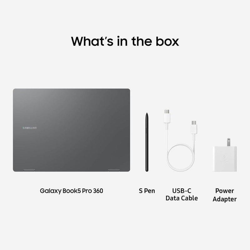 Samsung Galaxy Book5 Pro 360 Copilot+ PC, computadora AI con procesador Intel Core 7 Ultra, pantalla táctil 3K AMOLED, S Pen, 120Hz, Dolby Atmos