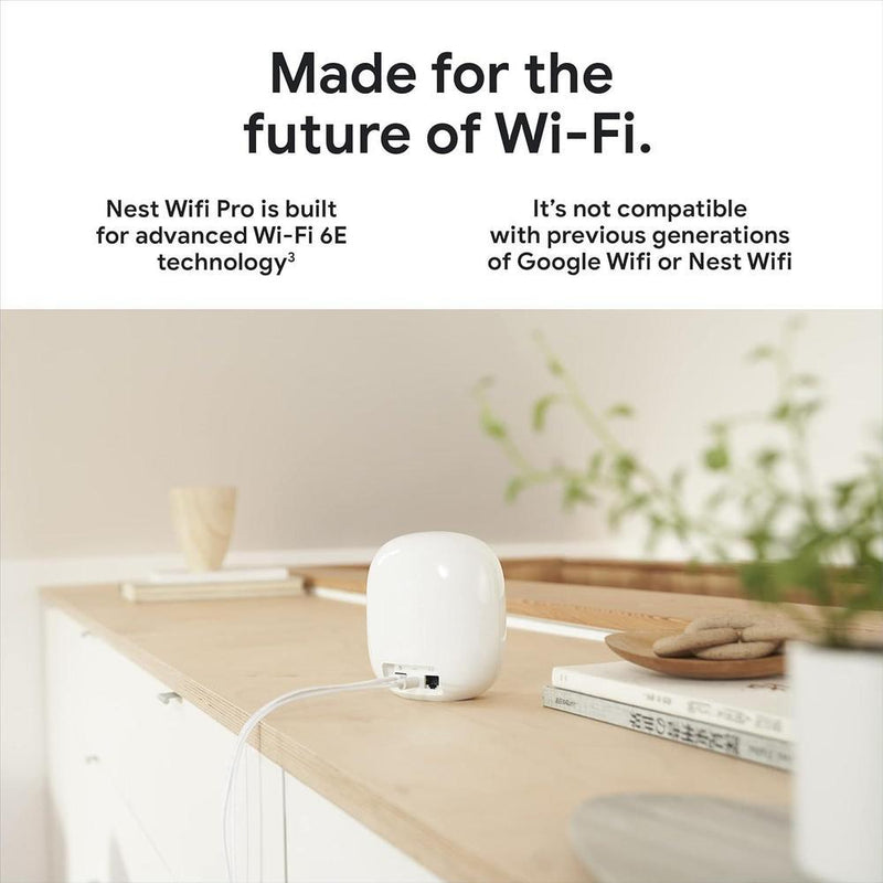 Google Nest WiFi Pro Wi-Fi 6E con velocidad rápida y cobertura total del hogar, router de malla color citronela