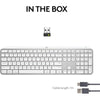 Teclado inalámbrico Logitech MX Keys S con perfil bajo, escritura silenciosa, teclas programables y retroiluminación inteligente