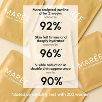 Máscara de elevación MAREE V Line con oro de 24k, colágeno profundo para mujeres, reafirma cuello y mandíbula con retinol y ácido hialurónico