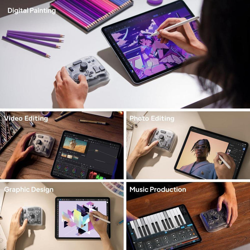 TOUR BOX Elite Plus controlador Bluetooth para dibujo y edición de video con integración para DaVinci Procreate
