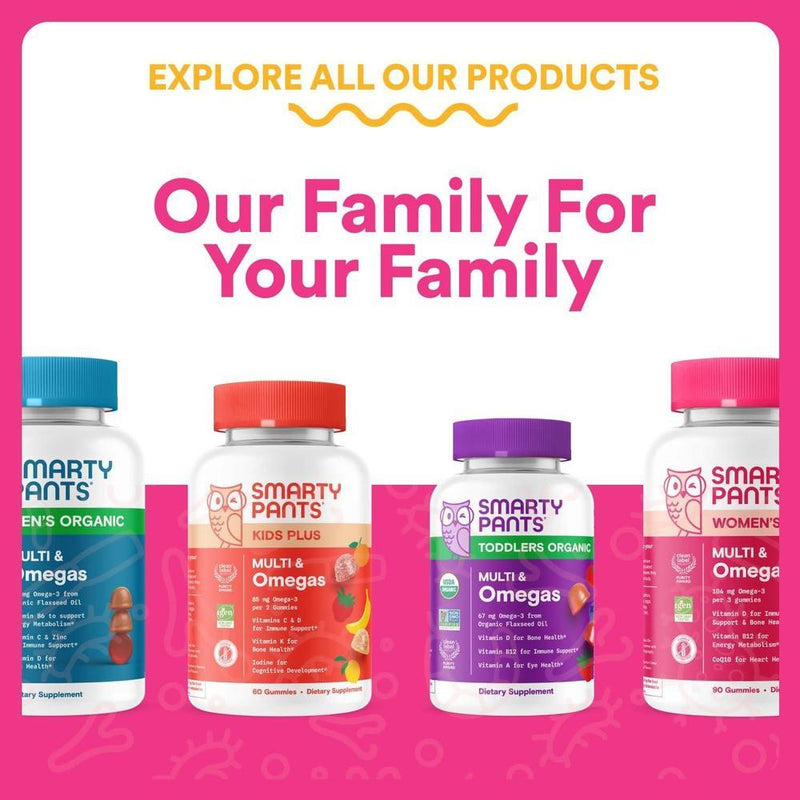 Gomitas SmartyPants Probiotic + Inmunidad para niños, apoya digestión y sistema inmune, sabor fresa, 60 piezas