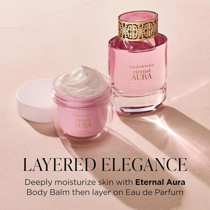 Perfume Eternal Aura Eau de Parfum Elizabeth Arden con notas de pimienta rosa, magnolia y sándalo, aroma floral y ámbar