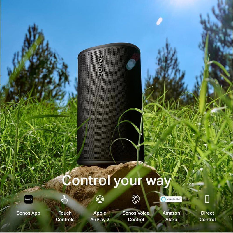 Sonos Play Altavoz Bluetooth portátil con WiFi y Alexa, batería de larga duración y resistente al agua, incluye base de carga