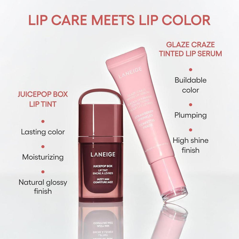 LANEIGE Tinte labial JuicePop: tinte ligero hidratante con color jugoso edificable y brillo nutritivo por 12 horas