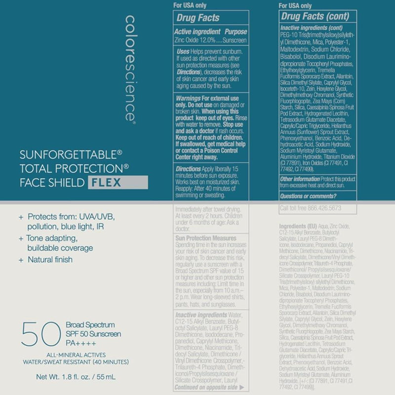 Protector Solar Facial Colorescience SPF 50 53ml Oxido De Zinc 12%