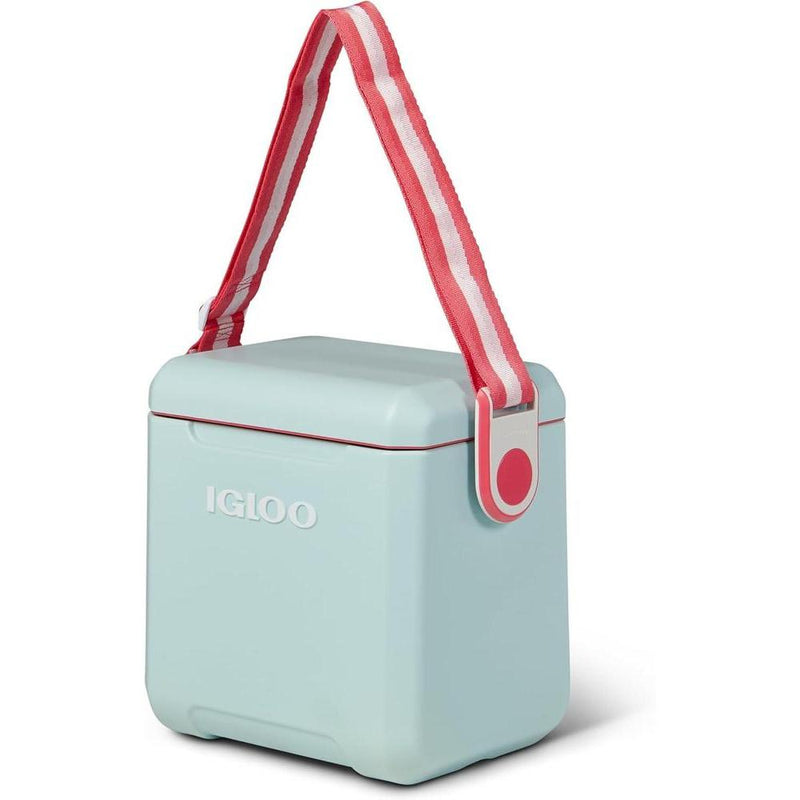 Enfriador Igloo estilo picnic con correa ajustable y aislamiento MaxCold, ideal para bebidas deportivas y botellas