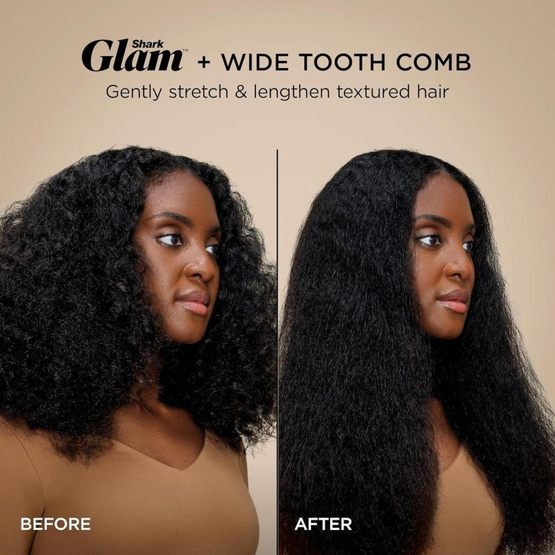 Shark Glam Ceramic: Sistema de peinado y secado con alisador y brillo de aire, ideal para cabello rizado y enrollado