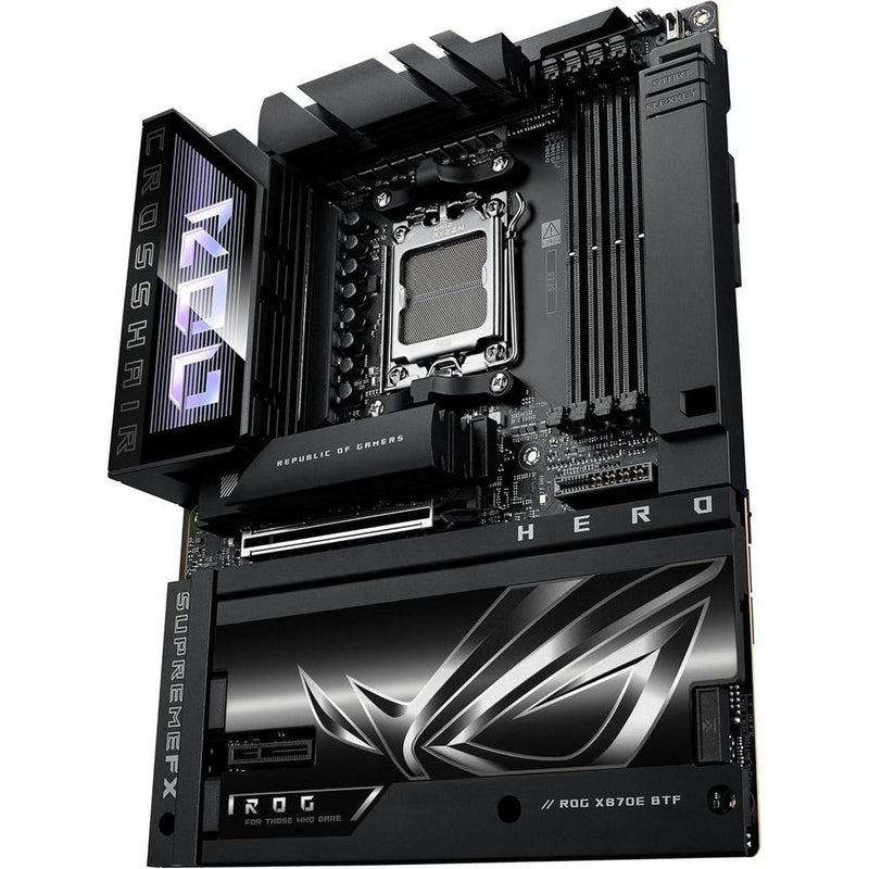 Placa base ROG Crosshair X870E Hero BTF AMD ATX, diseño conector oculto, ranura GPU alta potencia, DDR5, WiFi 7, PCIe 5.0, USB4