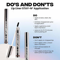 Sacheu Lip Liner STAY-N Peel Off Tinte labial resistente al agua, con ácido hialurónico y vitamina E, mate, vegano y libre de crueldad