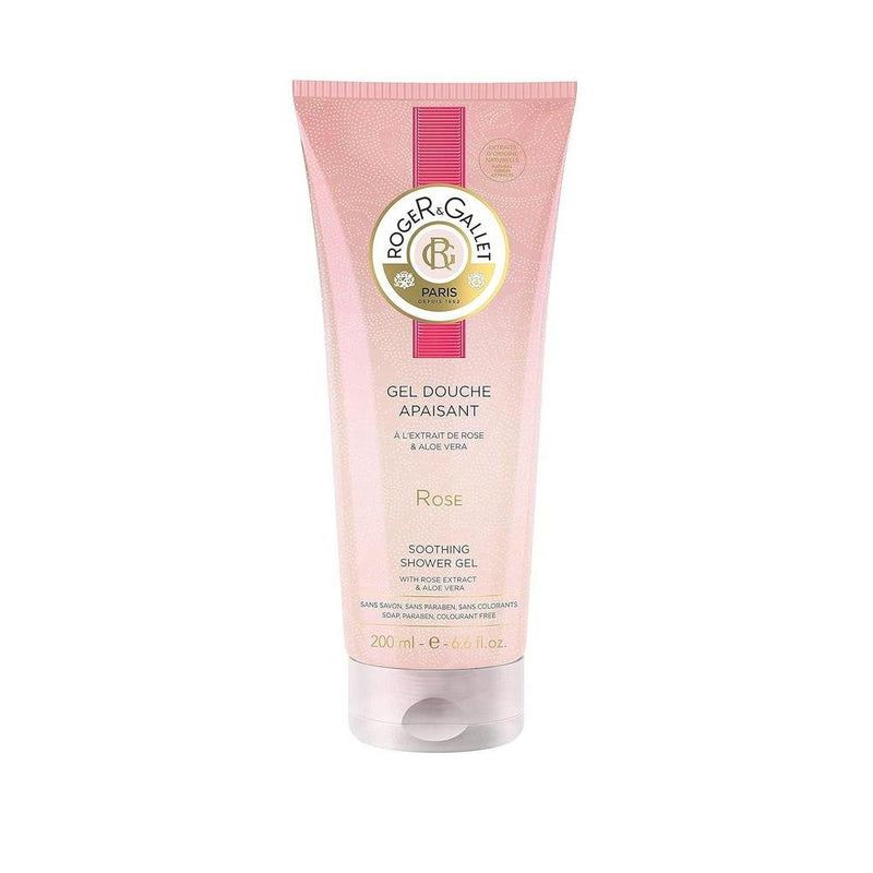 Gel de ducha hidratante Roger & Gallet con aloe vera y aroma de rosa, para piel sensible, sin sulfatos