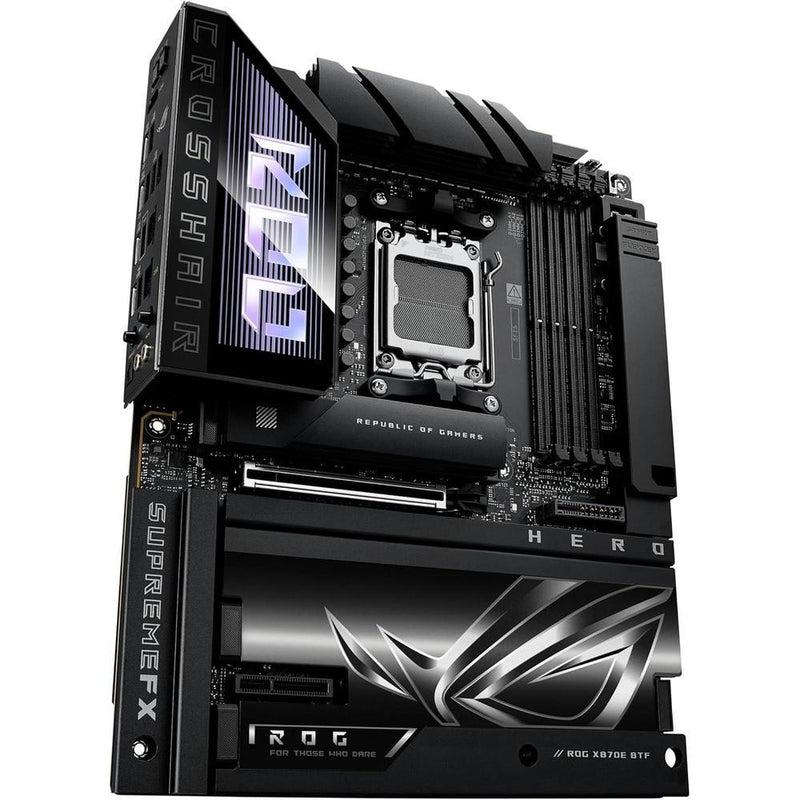 Placa base ROG Crosshair X870E Hero BTF AMD ATX, diseño conector oculto, ranura GPU alta potencia, DDR5, WiFi 7, PCIe 5.0, USB4