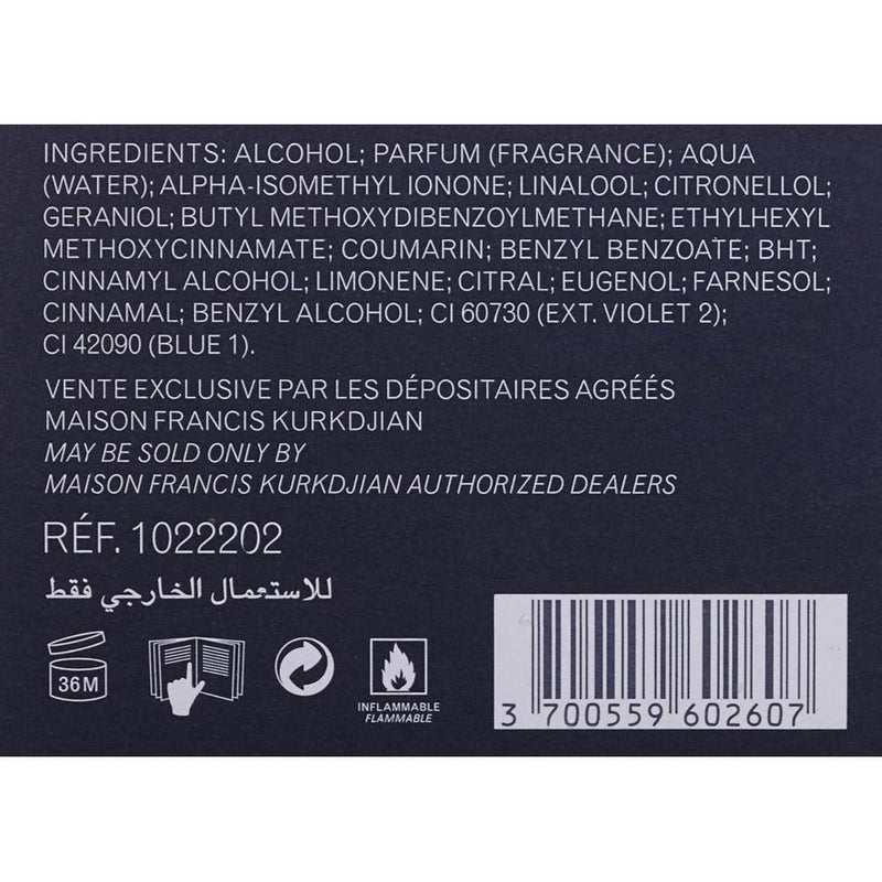Maison Francis Kurkdjian Eau De Parfum Oud Satin Mood Spray, Aroma Ámbar y Vainilla