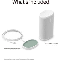 Sonos Play - Altavoz Bluetooth portátil con WiFi y Alexa, batería de larga duración y base de carga, color blanco