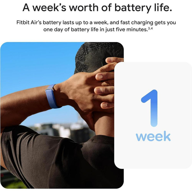Google Fitbit Air - Rastreador de Actividad Sin Pantalla con Seguimiento de Fitness, Frecuencia Cardíaca y Sueño Inteligente