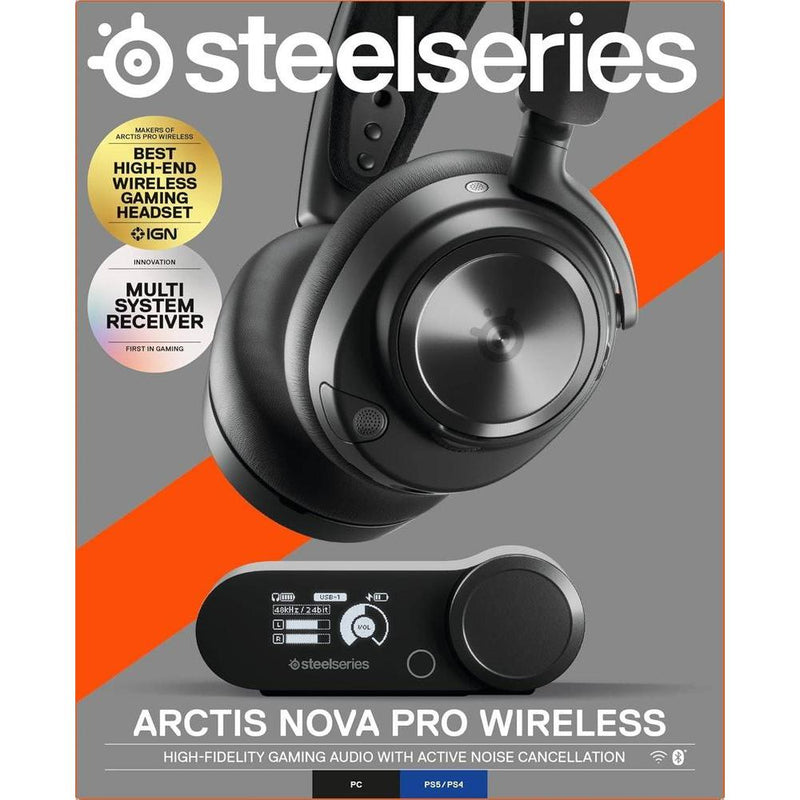 SteelSeries Arctis Nova Pro Wireless - Auriculares Gaming Multisistema de Alta Fidelidad con Cancelación de Ruido