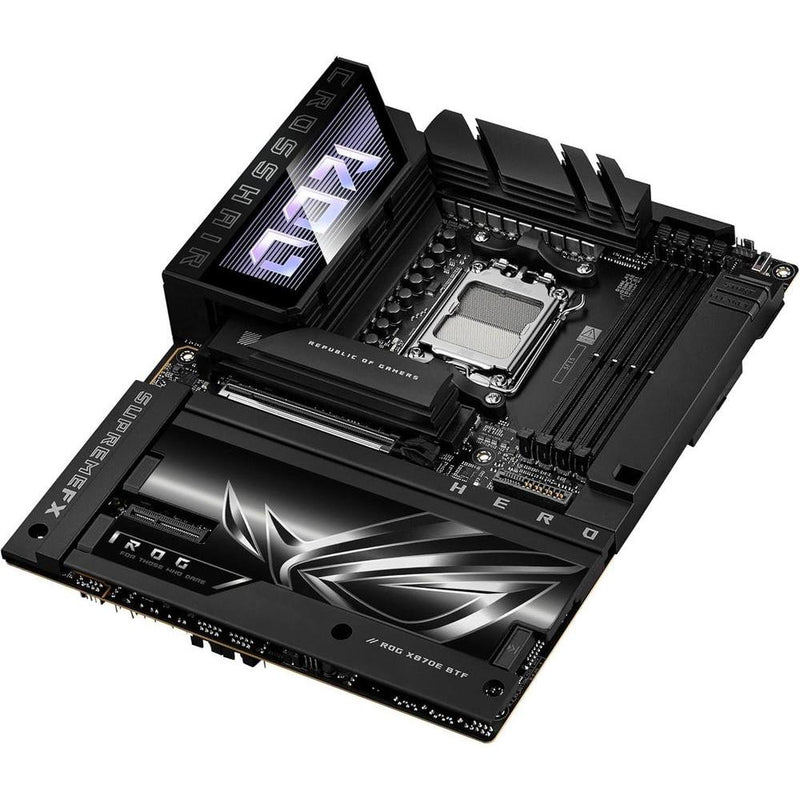Placa base ROG Crosshair X870E Hero BTF AMD ATX, diseño conector oculto, ranura GPU alta potencia, DDR5, WiFi 7, PCIe 5.0, USB4