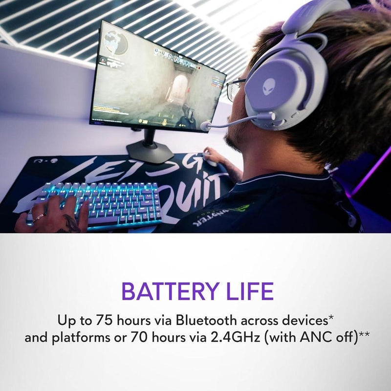 Alienware Auriculares inalámbricos profesionales para juegos, incluye Bluetooth 5.3 y carga rápida de 15 minutos