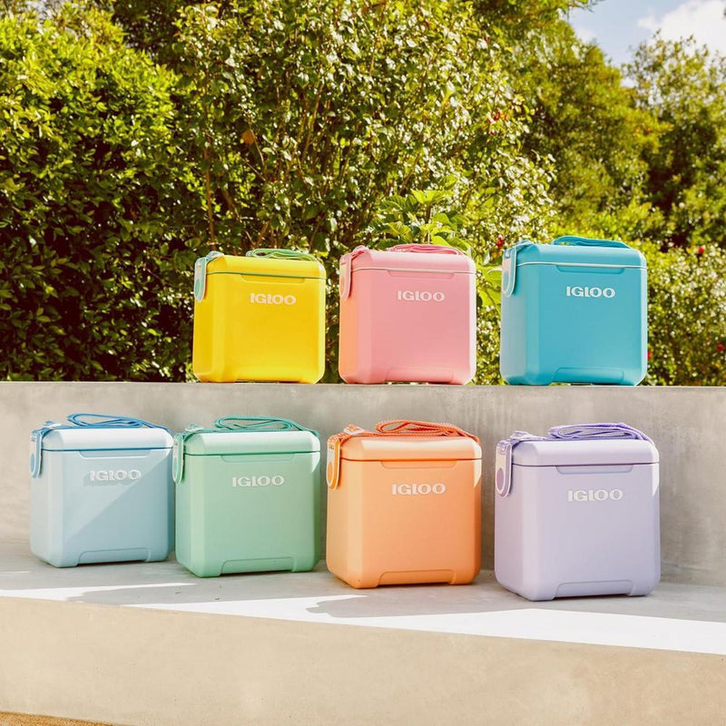 Enfriador estilo picnic Igloo aislado con correa ajustable, aislamiento MaxCold y tapa de bloqueo para acampada y pícnic