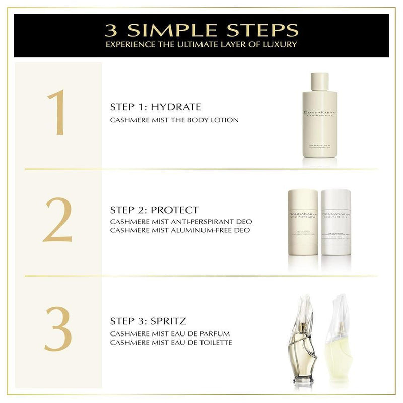 Set Donna Karan Cashmere Mist Discovery Duo, fragancia oriental floral con notas de lirio, jazmín y sándalo para mujer